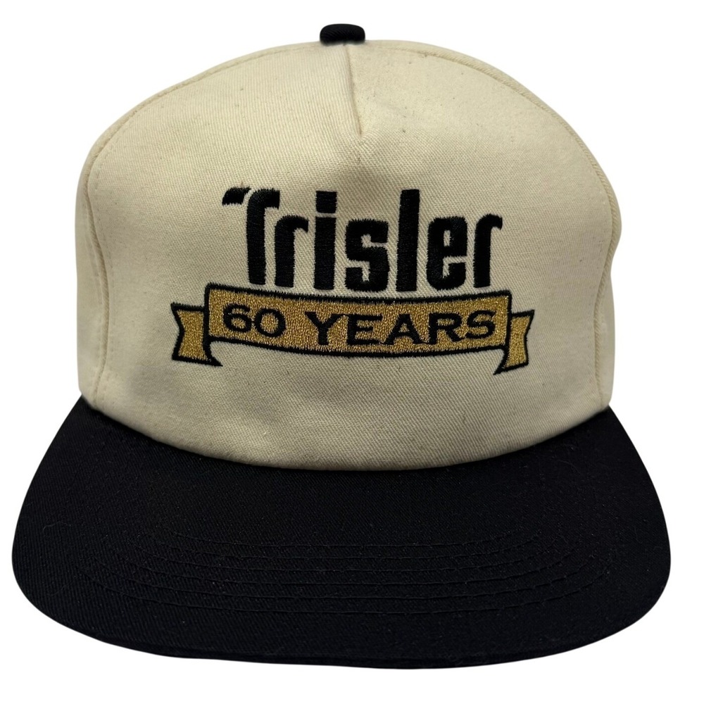 Trisler Snapback Hat Seed Corn Farming Cream Black 60 Years Anniversary USA Made
